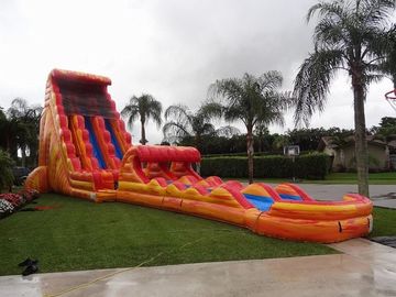 30 Feet Tall Orange Inflatable Adult Water Slide Cool Water Park Slide