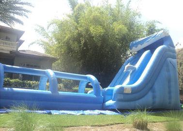 21FT Tall Outdoor Inflatable Slide And 32ft Long  Inflatable / Wave With Pool