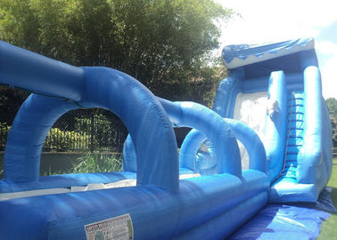 21FT Tall Outdoor Inflatable Slide And 32ft Long  Inflatable / Wave With Pool