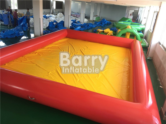 Square Yellow And Orange Inflatable Swimming Pool For Kids Playground