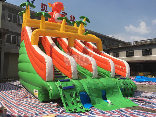 Commercial Inflatable Pool Slide Jungle Theme Water Slide With Swimming Pool