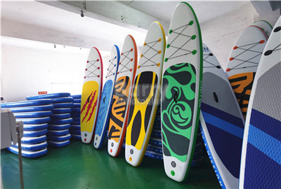 Double Layer Drop Stitch PVC Inflatable SUP Paddle Board With Patterns