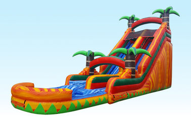 Barry PVC Material Inflatable Water Slides 22FT Tropical Paradise With Silk Printing