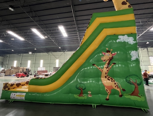 Plato Commercial Giraffe Double Inflatable Water Slides Cartoon Theme