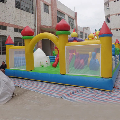 Kid Friendly Inflatable Amusement Park With Printing Outdoor Playground Blow Up Jumping Castle