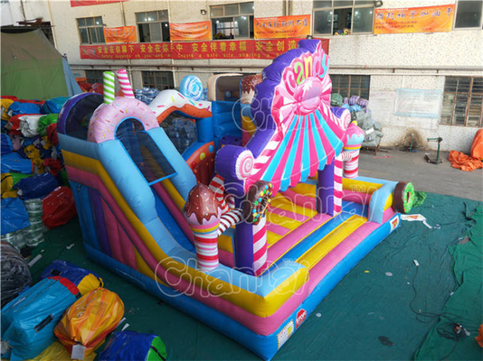 Commercial Grade Inflatable Bounce House With Slide Candy Slide Castle