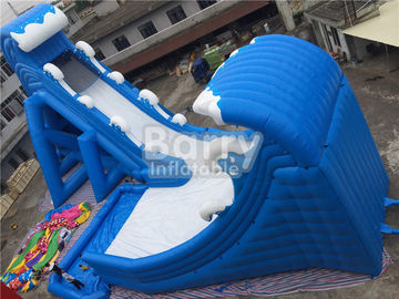 Blue Wave 36 * 20 * 15m Giant Inflatable Water Slide With Pool CE/UL Blower