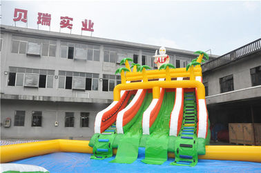 Durable Big Superman Air Inflatable Aqua Park With Slide For Amusement