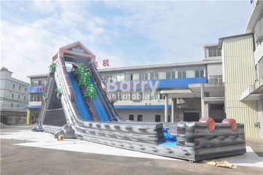 Grey Summer Commercial Splash Giant Inflatable Water Slide 25x4.3x9.5M