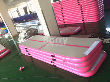 OEM &amp; ODM 3m or 6m Long Pink Inflatable Tumble Track Air Floor Pro For Gym
