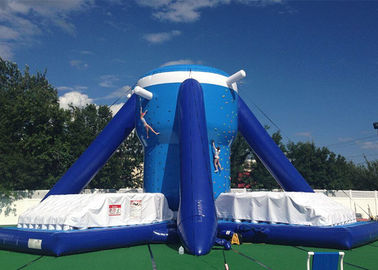 Free Klimb Inflatable Interactive Games , Large Blue 28ft Inflatable Climbing Wall