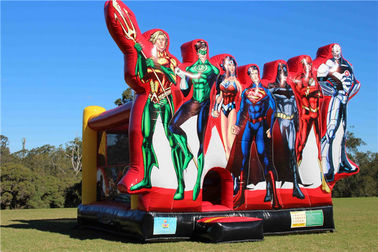 PVC Waterproof Inflatable Justice League Jumping Castle Moonwalks For Kids / Children