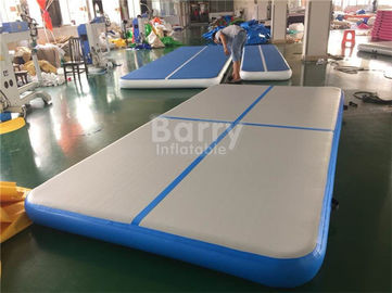 Blue Inflatable Air Track Gymnastics Mat , Double Wall Fabric Air Trak Mat For Gym