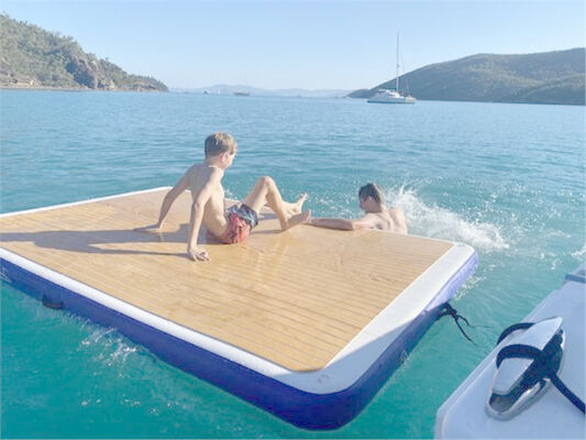 Drop Stitch Inflatable Floating Water Lounge Raft Inflatable Swimming Float Island Dock