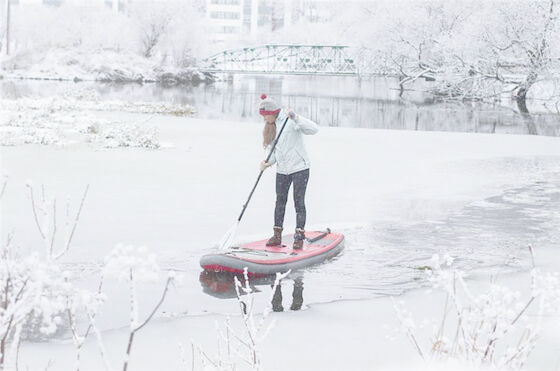 PVC Drop Stich Inflatable Snow Air Board On Ice Lake