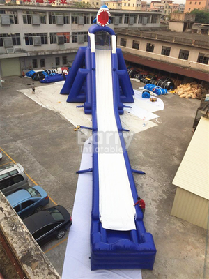 Commercial PVC Inflatable Water Slides For Park Shark Long 35*10*10m