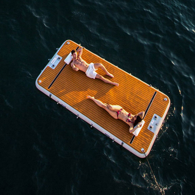 Drop Stitch Inflatable Island Dock Yacht Floating Water Pontoon Platform Raft