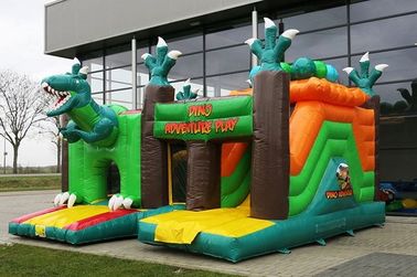 Multiplay Dinosaur Inflatable Bouncy Castle Combo Jumper Rentals With Slide