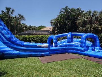 Commercial Grade 32ft Tall Cyclone Bouncy Water Slides Two Sliding Lanes