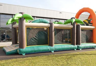 35m Jungle Obstacle Course Theme Inflatable Floating Obstacle Course With Flame Retardant