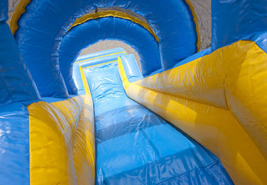 Double Lane Valcano Jungle Large Inflatable Slides With Climb
