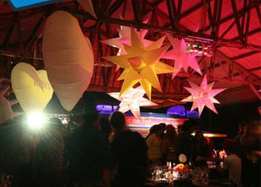 Inflatable Led Falling Star Lights Fantastic Red For Roof Decor