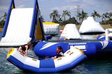 Blue Obstacle Course Water Games Inflatable Aqua Park For Luxury Resort