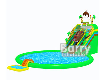 Cartoon Jurassic Inflatable Water Park Jungle Inflatable Aqua Park CE Certificate