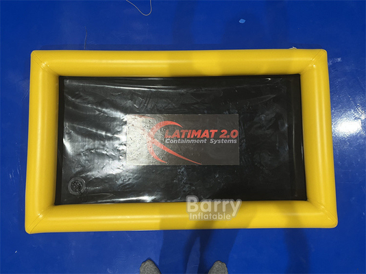 Easy Maintenance Yellow Inflatable Car Wash Containment Mat With Logo Printing