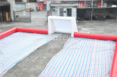Red Air Sealed Big Inflatable Football Field , Inflatable Soccer Court