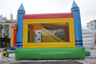 PVC Tarpaulin Inflatable Combo , 5x4x3.6m Kids Inflatable Bounce House With Slide