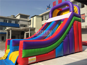 Rainbow Commercail Inflatable Slide For Kids With Full Printing