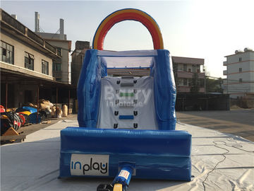 Duable Rainbow Inflatable Water Slide For Children , Giant Inflatable Playground
