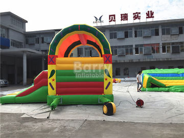 Clearance Inflatable Bouncer , Beautiful Jump House With Small Slide
