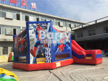 Customized Size Spiderman Inflatable Combo Jumping Castle With Slide For Zoo Park
