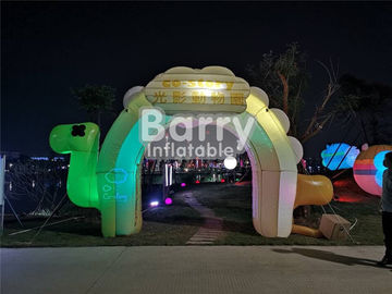 Entrance Colorful Inflatable Advertising Products , LED Advertising Blow Up Arch For Commercial