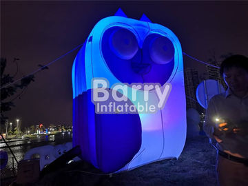 Customized Inflatable Advertising Products / Owl Animal Blow Up Cartoon For Lighting