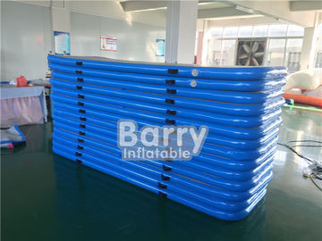 EN71 Inflatable Air Track Good Service Certificated Logo Printing Small Blue Air Floor Pro Tumbling Mat