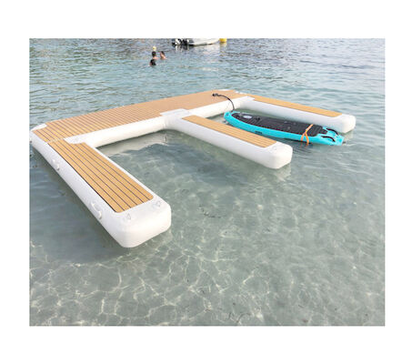 E Shape Drop Stitch Wood Grain Inflatable Floating Platform