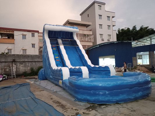 PVC Assorted Colors Inflatable Water Slide With Pool EN14960 Standard