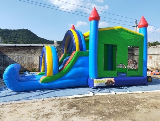 0.55mm PVC Inflatable Bouncy Castle Combo With Slide 8mLX4mWX4mH